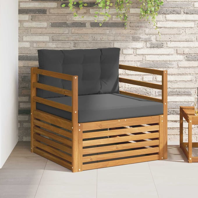 vidaXL - Buitensofa - Massief - Acacia - Hout - en - Polyester