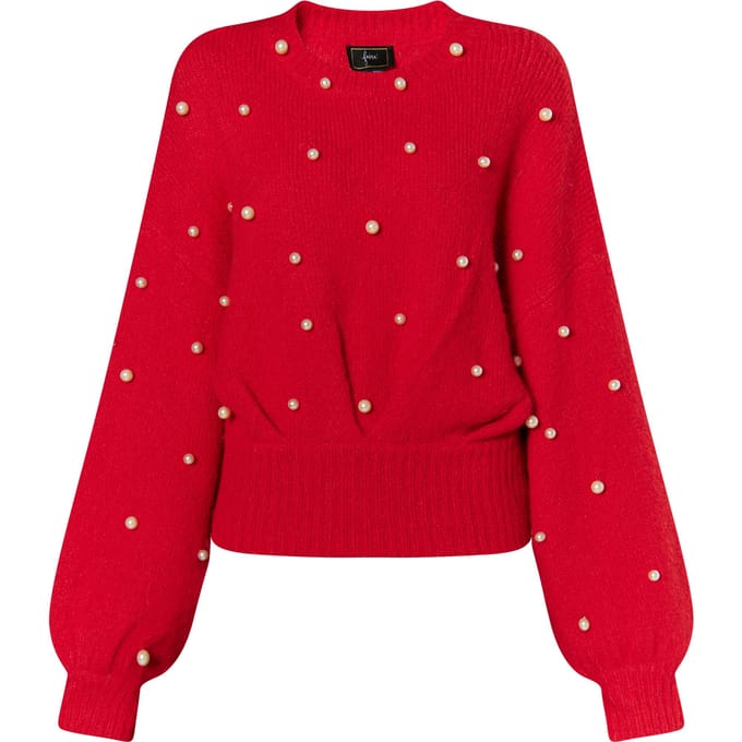 Faina Gebreide trui Dames rood