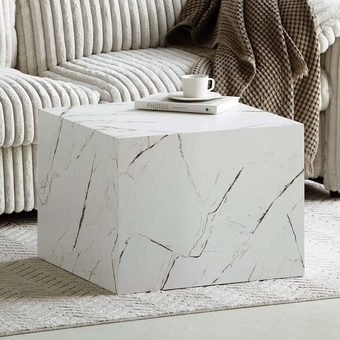 Milton & Oldbrook Salontafel 60 cm Pori Marmerlook Wit