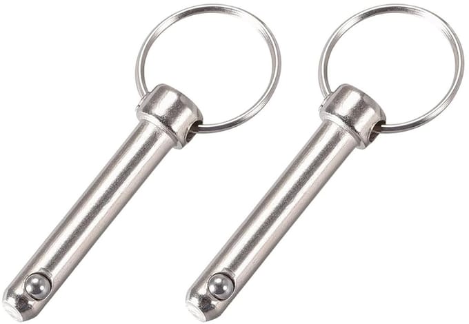 Quick Release Pins 8mm x 42mm - 2 Stuks Carbon Staal Trekpen voor Scheepsbouw en Boottoebehoren