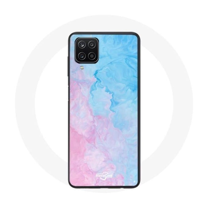 Samsung Galaxy A12 roze blauw hoesje als achtergrond
