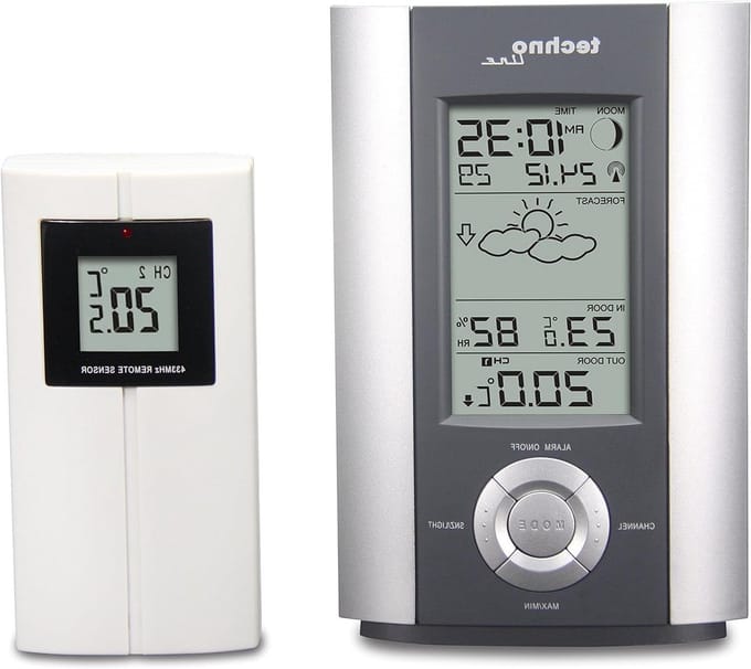 Weerstation - Weercomputer Buiten - Weer Voorspellen - Met Externe Sensor - LCD Display - Zilver Grijs