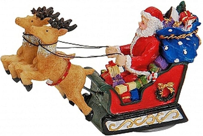 Kerstman beeldje - polystone - 8 cm - kerstman beelden
