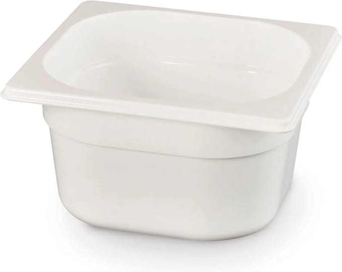 HENDI Gastronormbak – polycarbonaat – 2,4L – wit – temperatuurbestendig – stapelbaar