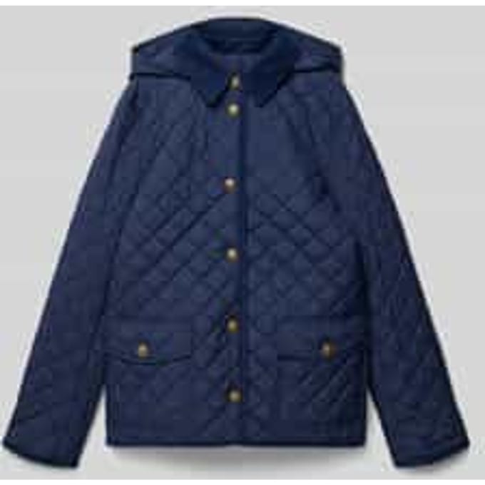 gewatteerd jack met capuchon en label stitching