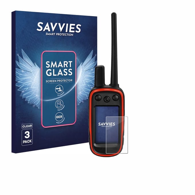 3 Stuks Savvies Screenprotector - geschikt voor Garmin Alpha 100 - beschermfolie glas transparant