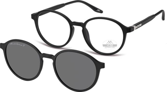 Montana Leesbril MRC4 +1:50 ZWART inclusief Clip-on zonnebril