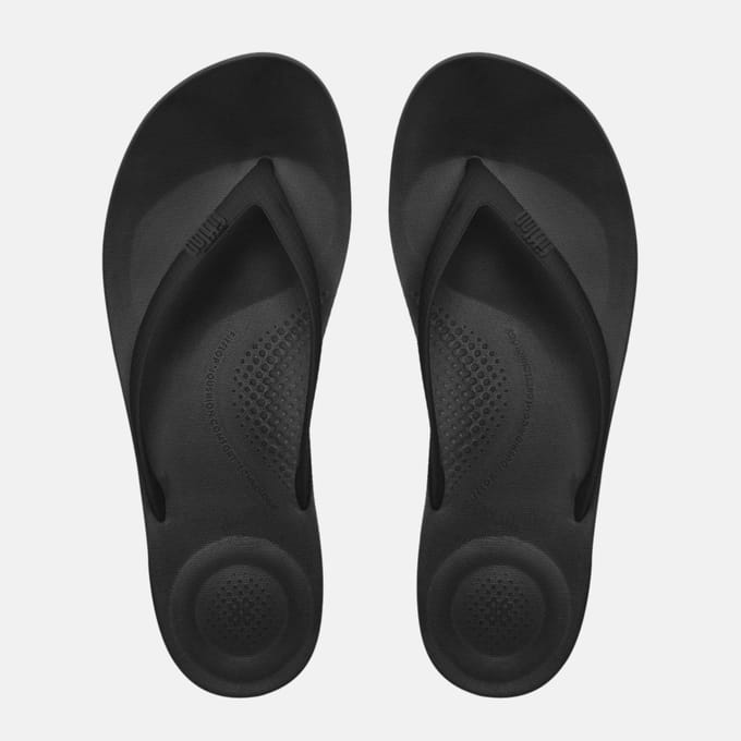FitFlop Iqushion Ergonomic Flip-Flops TPU Dames Slippers - Zwart
