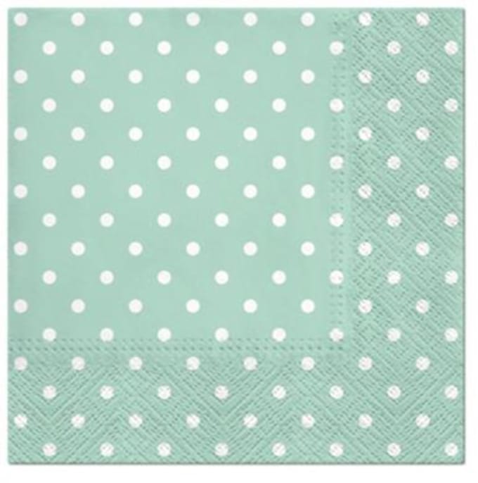 Dekoratief | Pakje 20 servetten 'Dots, mint' 33x33cm | A701612