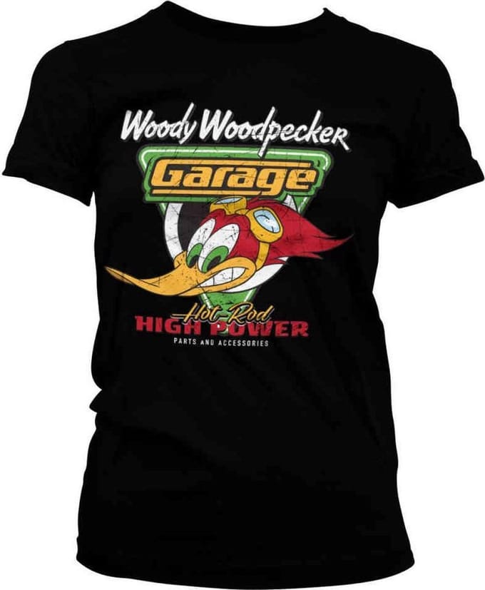 Woody Woodpecker Dames Tshirt -S- Garage Zwart