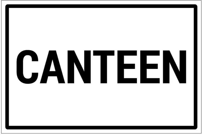 Canteen bord | gecoat dibond materiaal | 30 x 20 cm