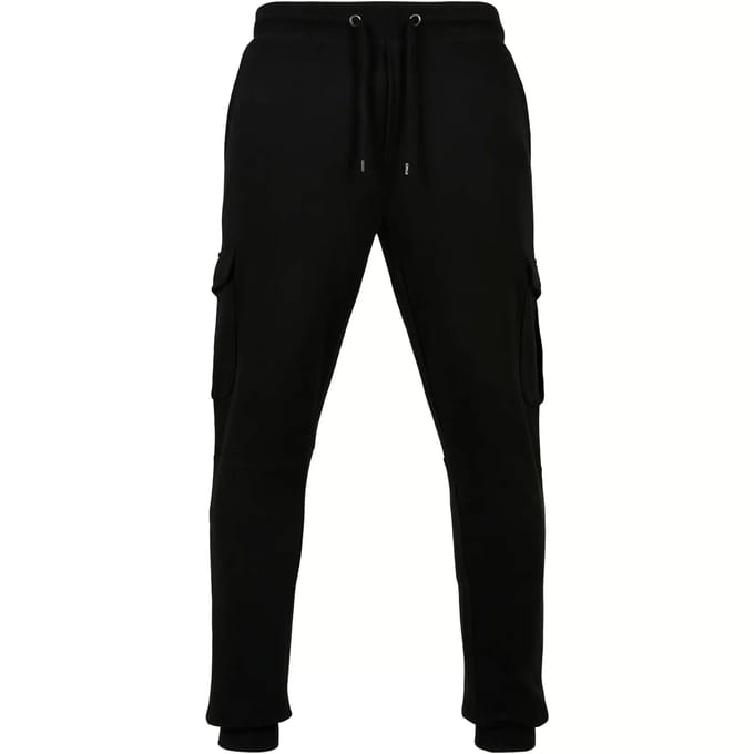 Urban Classics - Fitted Cargo Heren joggingbroek - S - Zwart/Grijs