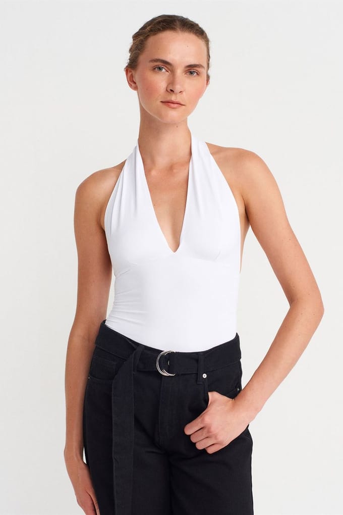 Slim-fit Halterneck Blouse