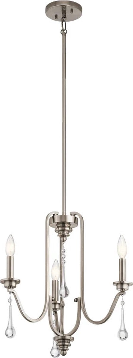 Kichler LED Kroonluchter | 3X E14 Max 60W | Dimbaar | Classic Pewter