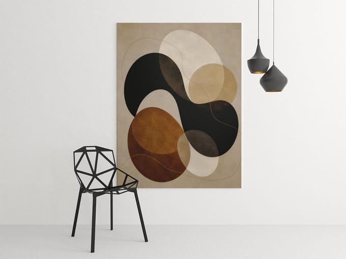 Canvas Schilderij Minimalistische Abstracte Kunst – Luxe Wanddecoratie 75x100 cm