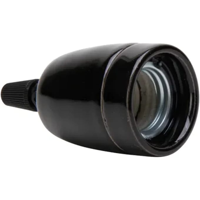 Kopp Lamphouder E27 Porselein Met Trekontlasting Zwart