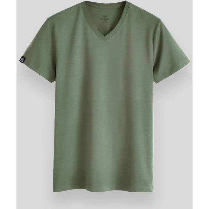 Heren V-hals Korte Mouwen T-Shirt