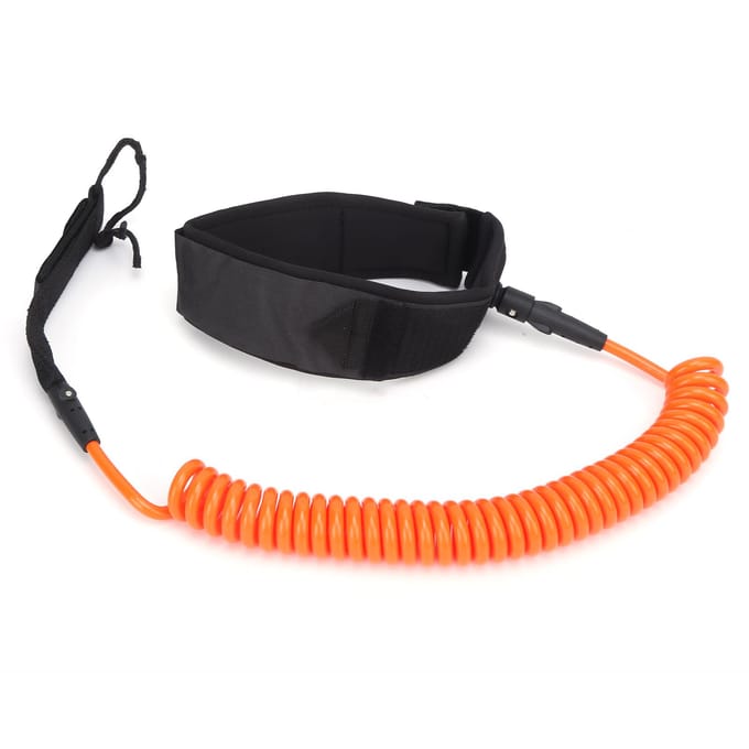 Corde de pied de surf TPU hélicoïdale confortable haute élasticité ceinture de traction de sécurité pour planche de surf orange