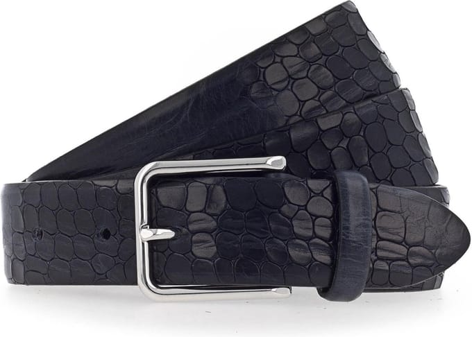 b.belt Riem Karl Ledergürtel W100 Marine Blauw