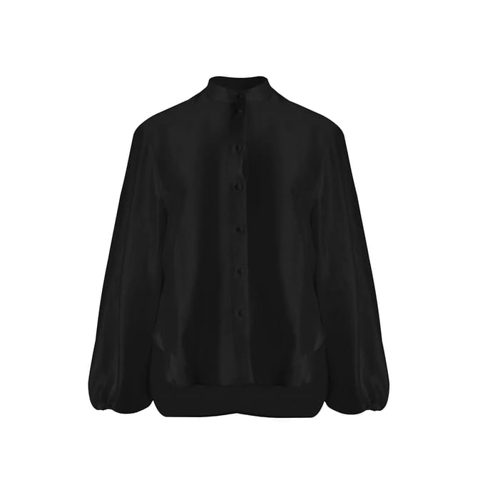 Blouse met mao-kraag voor dames Mat Fashion