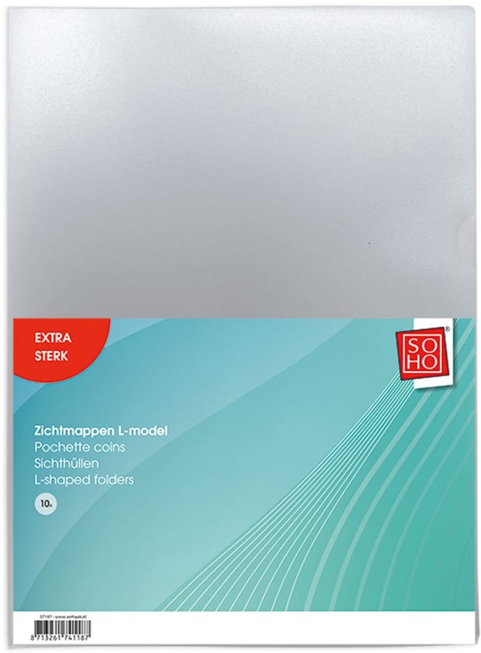 SOHO Zichtmappen – Insteekhoezen – Snelbinders – Documentenmap – Transparant – A4 – 10 stuks