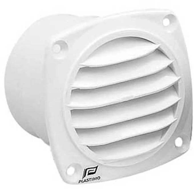 Ventilatierooster wit 82 x 84 met flens