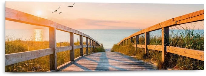 Schilderij Naar het Strand - 30 x 90 - Hout - REINDERS
