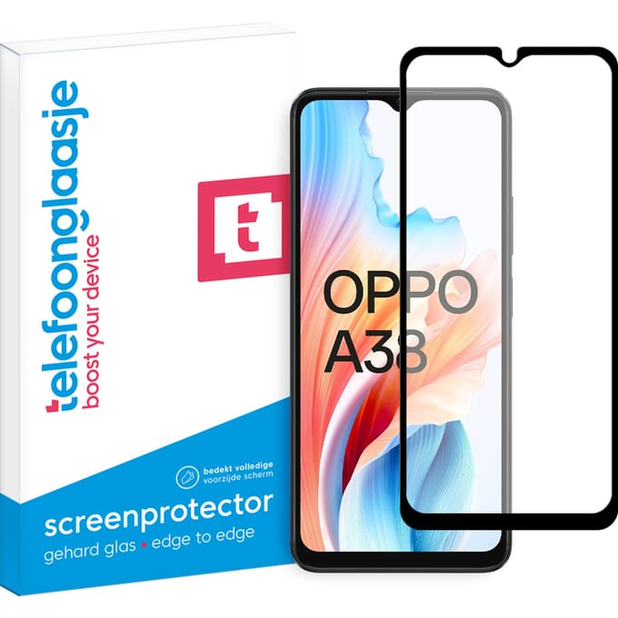 OPPO A38 screenprotector gehard glas Edge to Edge