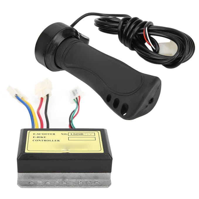 12V 250W 3?Bedrade borstelcontroller met verlengde kabel en handgreepset voor elektrische fietssturen black