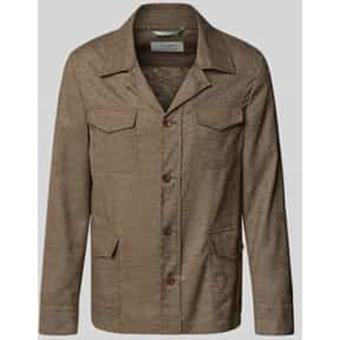 regular fit overhemdjack uit linnenmix model 'Taddeo'