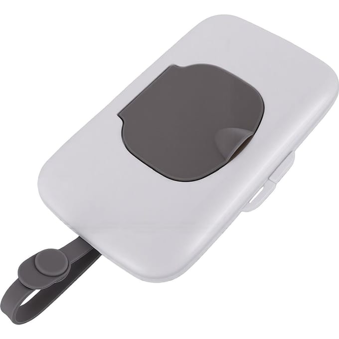 Reisbabywipeshouder met Ophanglus Navulbaar Afsluitbare Draagbare Wipes Container Grijs white