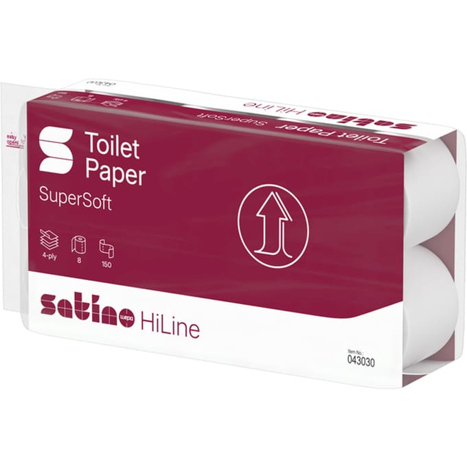 Toiletpapier Satino MT1 HiLine 4-laags 8x150 vel wit 043030