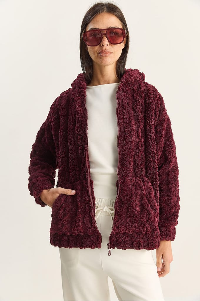 Gebreide Gelaagde Hoodie Cardigan met Rits