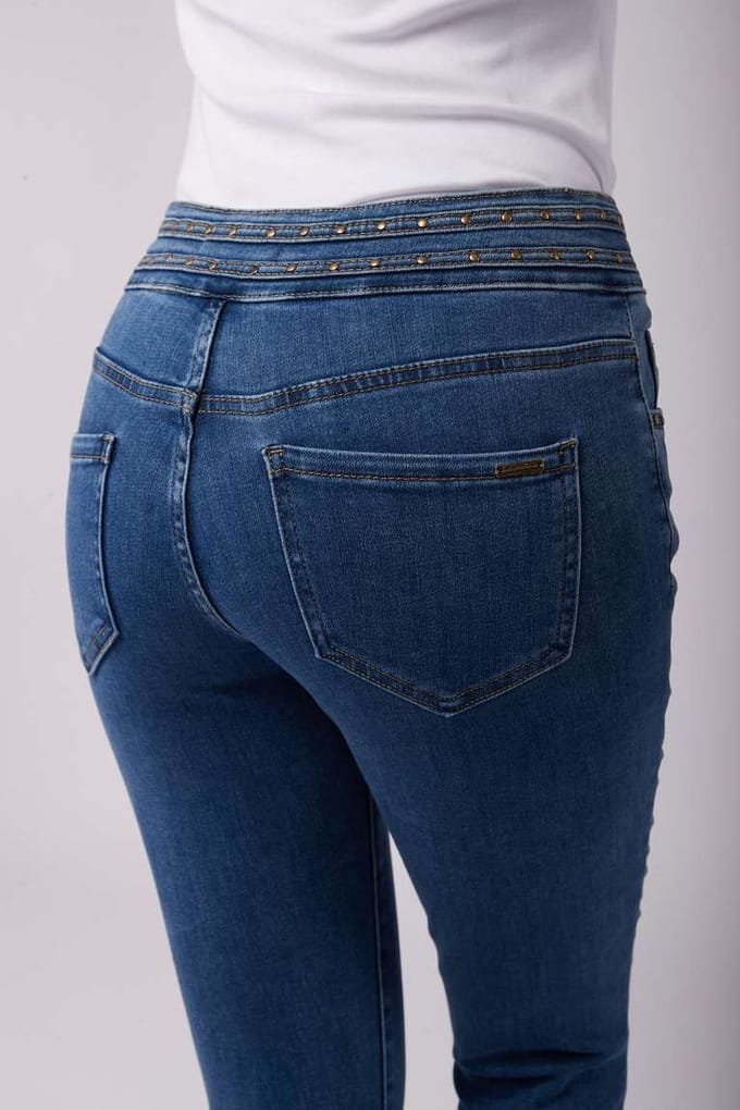 Broek Toxik3 hoge taille met studs en 2 knopen