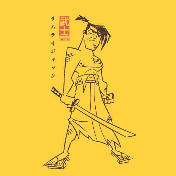 Samurai Jack Vintage Kanji Men's T-Shirt - Yellow - S
