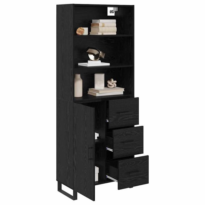 vidaXL - Highboard - 2 - st - Zwart - Eiken - 69,5 - x - 34 - x - 180 - cm