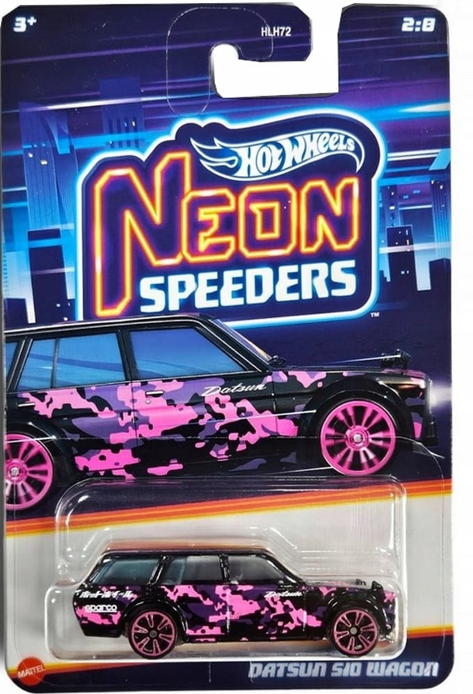 Hot Wheels Neon Speeders Datsun S10 Wagon HRW68 Schaal 1:64