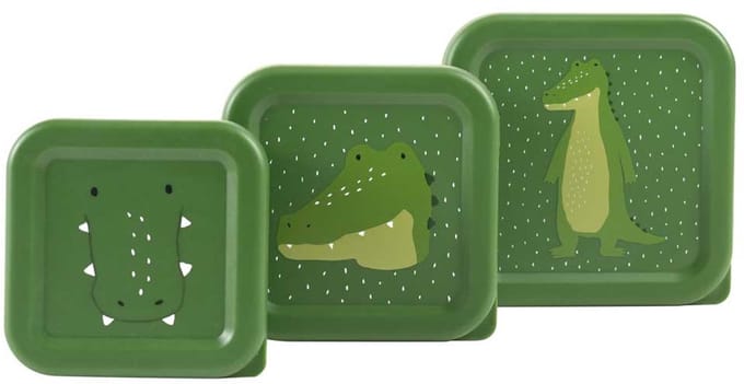 Trixie Set van 3 snackdozen - Mr. Alligator - 3-delige snackbox - Makkelijk te openen - Ideaal voor kinderen