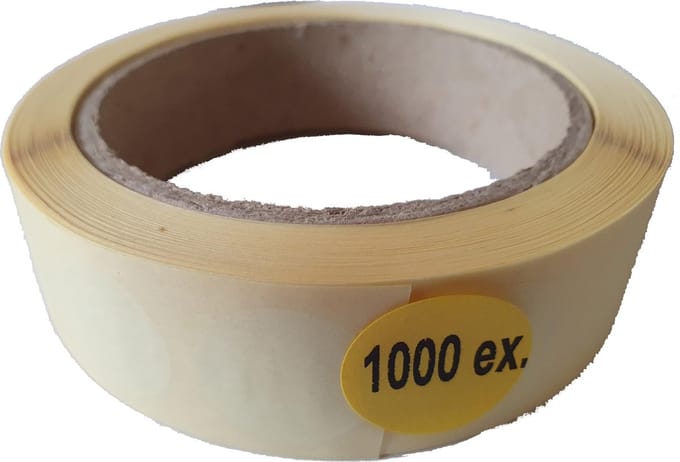 Blanco etiketten op rol - 22 mm rond - mat geel