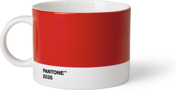 Pantone Theekop en schotel - Bone China - Red 2035 C