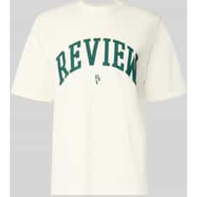 T-shirt met labelprint en ronde hals