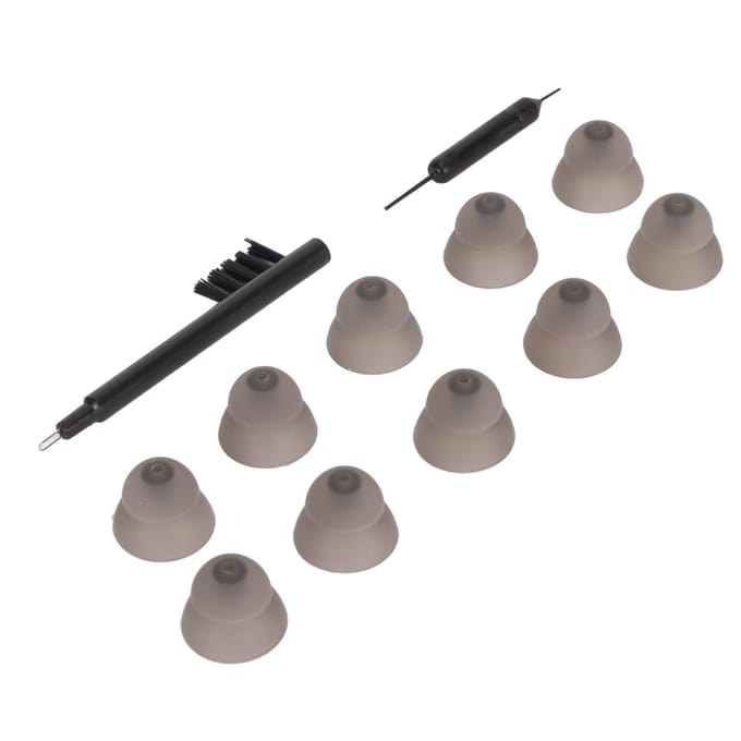 10 stuks Gehoorapparaat Vervangende Koepels Dubbele Lagen Geluidsversterker Oordopje Tip voor Resound Zwart L Large Size 12mm gray