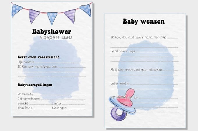 20x leuke babyshower kaarten (A5 formaat) babyshower 5