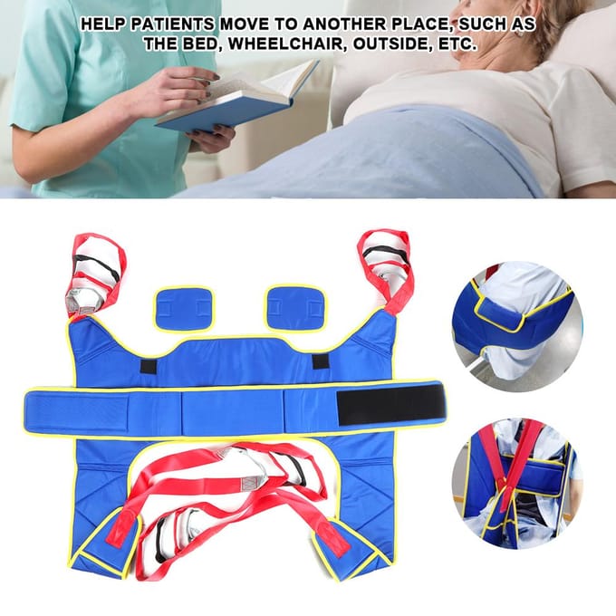 In hoogte verstelbare patiënt zit transfergordel lift sling assistent revalidatiegordel blauw blue