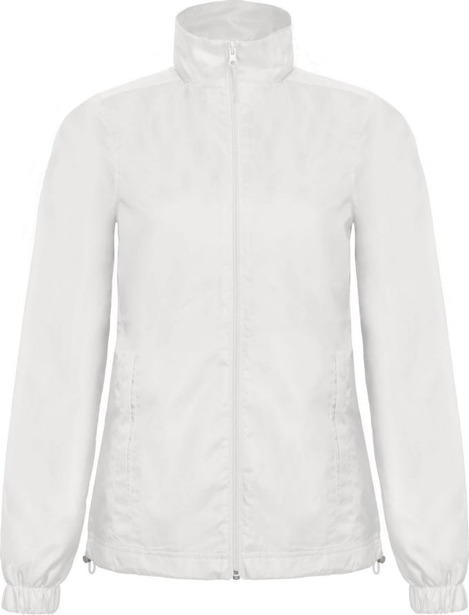 B&C Dames/dames ID.601 Douchebestendig Windbrekerjasje met kap (Wit)