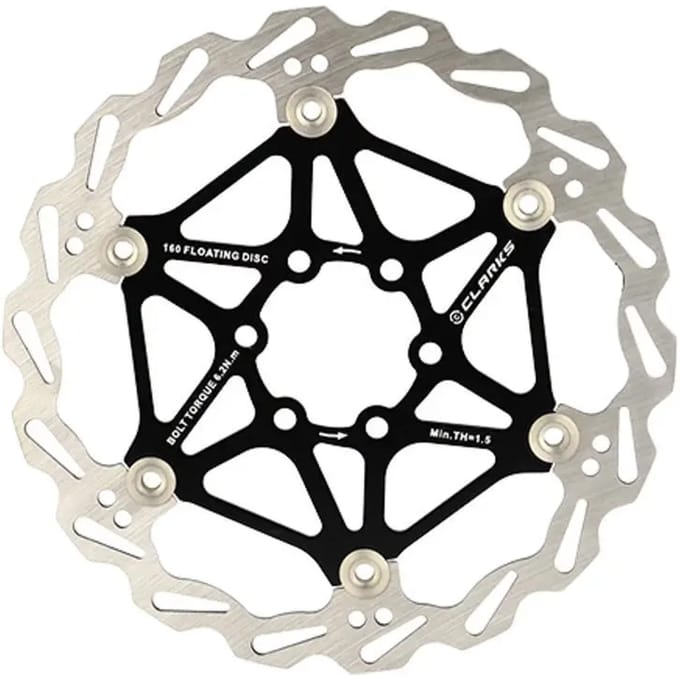 Clarks Lightweight Disc-Rotor 6-voudig, black Diameter 160mm