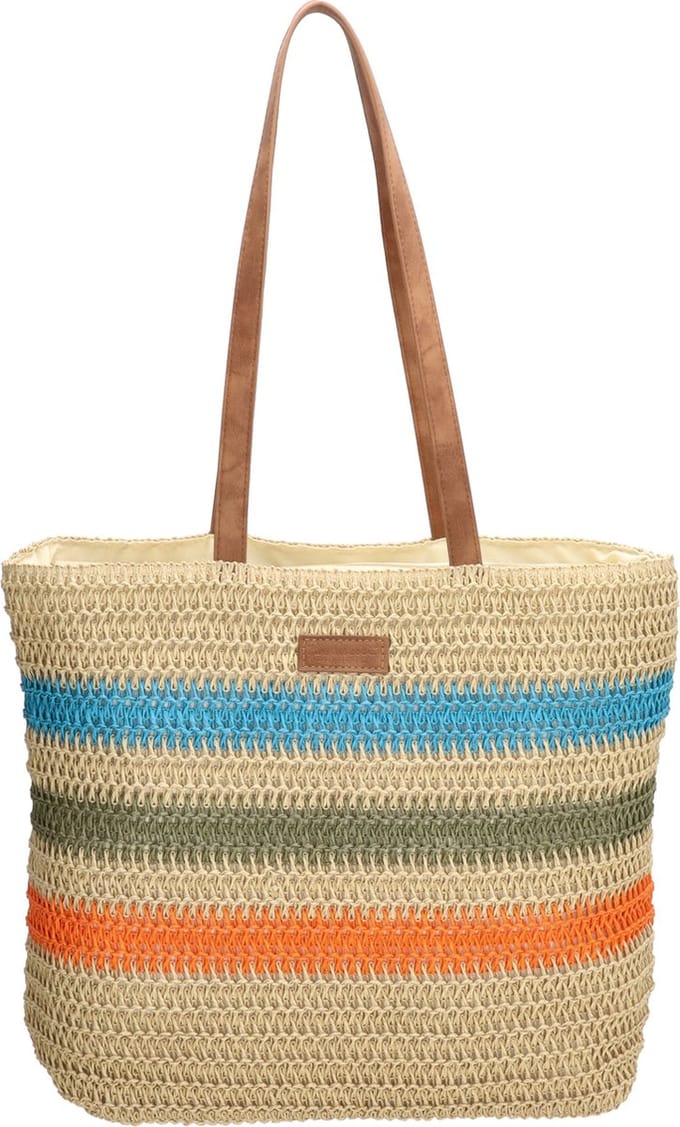 PE Florence Natural Life Shopper - Licht Natuur Turquoise