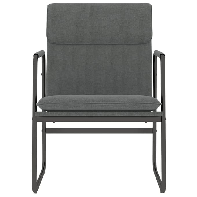 vidaXL - Loungestoel - 55x64x80 - cm - stof - donkergrijs