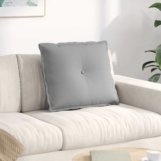 vidaXL - Rugkussen - Wolkgrijs - 60 - x - 50 - x - 19 - cm - Stof