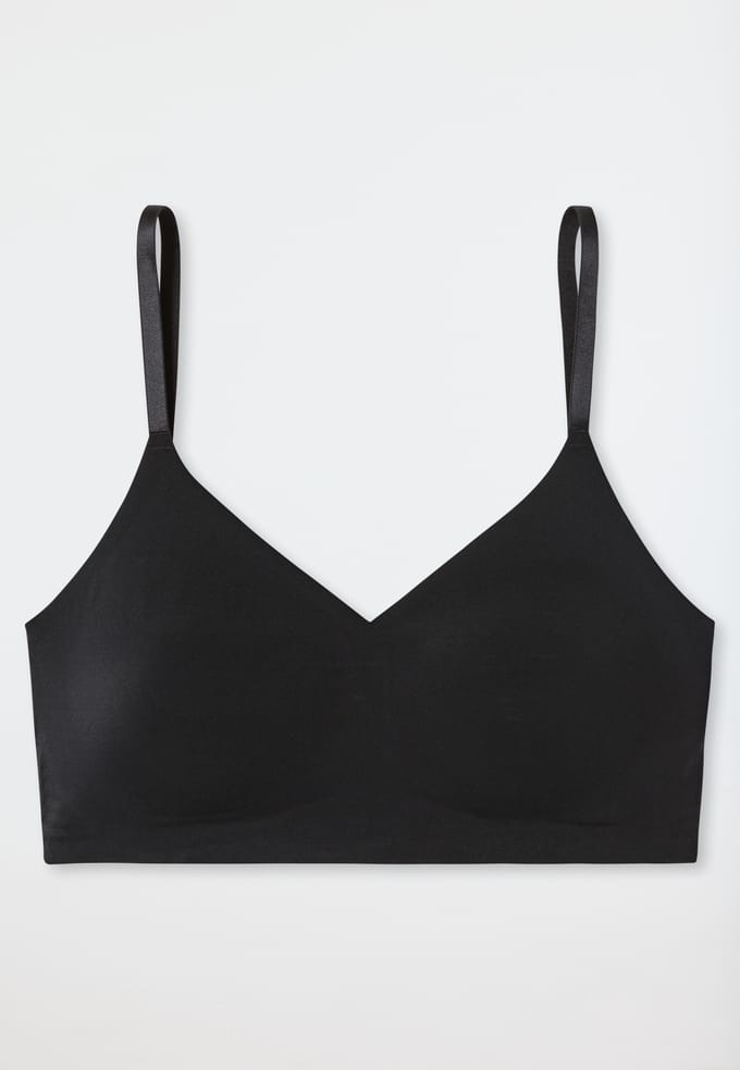 Bustier van microvezelstof met uitneembare pads, zwart - Invisible Soft 36